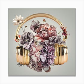 Headphones Gold Canvas Print