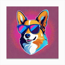 Corgi With Sunglasses Canvas Print