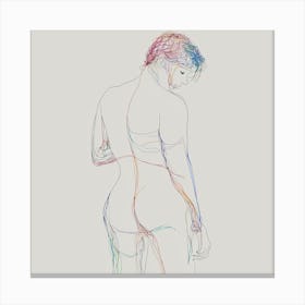 Minimalist Nude Line Art , abstract butt Canvas Print