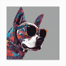 Dog, New Poster For Ray Ban Speed, In The Style Of Psychedelic Figuration, Eiko Ojala, Ian Davenport Canvas Print