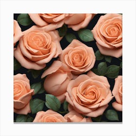 Peach Roses 8 Canvas Print