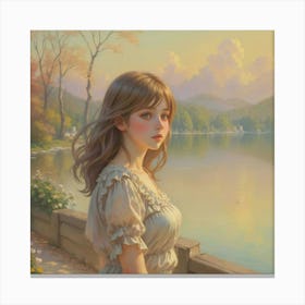 Lakeside Girl Canvas Print