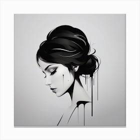 Girl With Dripping Hair Canvas Print