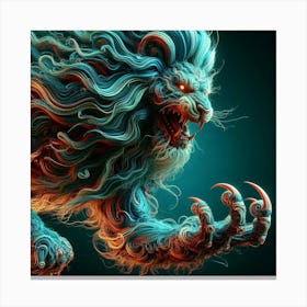 Lion With Claws 1 Canvas Print