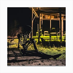 Skeleton At Night Canvas Print