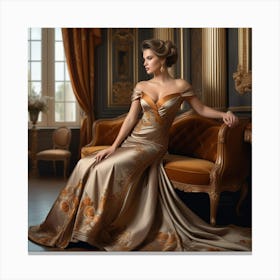 Golden Evening Gown 2 Canvas Print