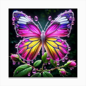 Butterfly With Water Droplets 1 Canvas Print