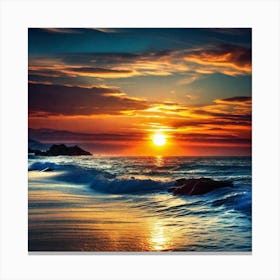 Sunset On The Beach 549 Canvas Print