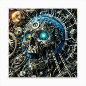Skull With Gears 2 Canvas Print