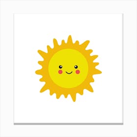 Cute sun printable art, smile sun print for Kids room, Sun poster, Kids playroom poster, Nursery sun wall art Downloadable file 4 Canvas Print