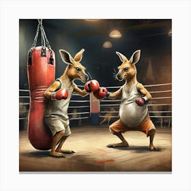 Kangaroo Boxing 10 Canvas Print