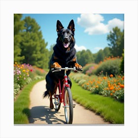 Flux Dev A Majestic German Shepherd With A Shiny Black Coat An 3 Canvas Print