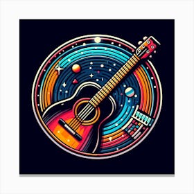 Acoustic Guitar In Space Canvas Print