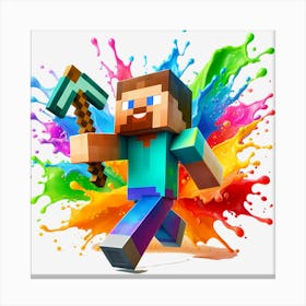 Minecraft Splatter Painting Canvas Print