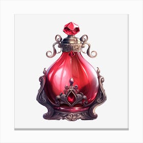 Red Perfume Bottle 6 Canvas Print