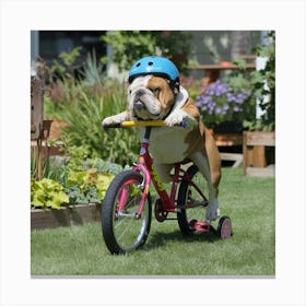 A Photo Of A Bulldog Riding A Bike In A Twlmsbcjqfeviwciv2trlg 6odqk8ysrdkbmsrhmr0ktw Canvas Print