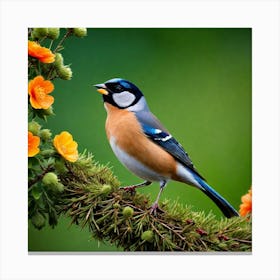 Bird Natural Wild Wildlife Tit Sparrows Sparrow Blue Red Yellow Orange Brown Wing Wings (73) Canvas Print
