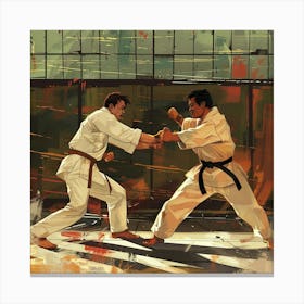 A Karate Sparring Lofi Illustration 1718704070 1 Canvas Print