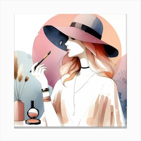 Watercolor Of A Woman 4 Canvas Print