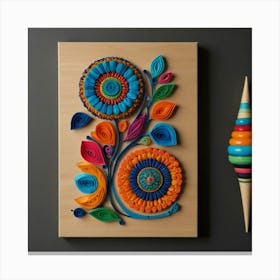 Quilling Art Canvas Print