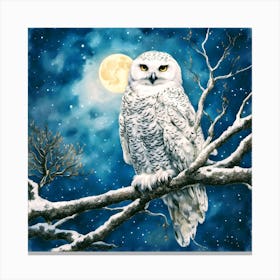 Midnight Snowy Owl Canvas Print