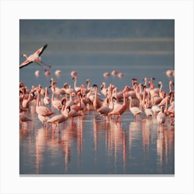 Flamingos In Kenya Canvas Print