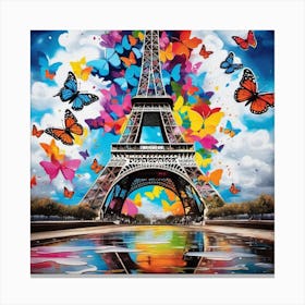 Butterfly Eiffel Tower 1 Canvas Print