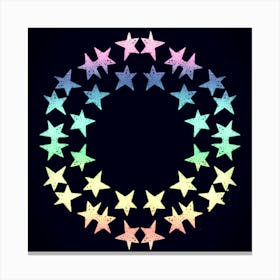 Rainbow Stars In A Circle Lienzo