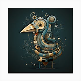 Abstract Bird Illustration Canvas Print