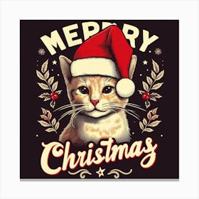 Merry Christmas Cat Canvas Print