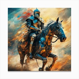 Knight On Horseback v3 Canvas Print