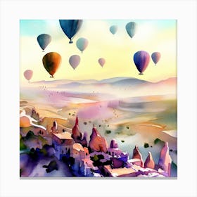 Watercolor Of Cappadocia 2 Canvas Print
