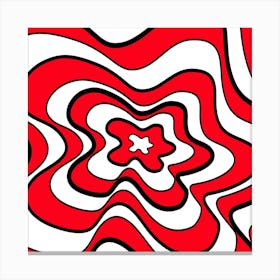 Psychedelic Red And White Swirls Canvas Print