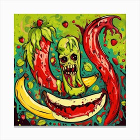 Zombie Fruit Vector Illustration Canvas Print