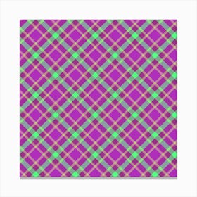 Purple And Green Plaid 3 Canvas Print