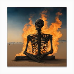 Skeleton In The Desert 2 Canvas Print