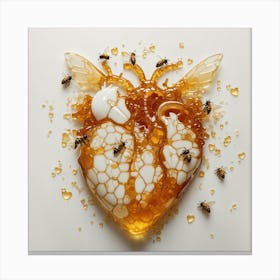 Honey Bee Heart Canvas Print