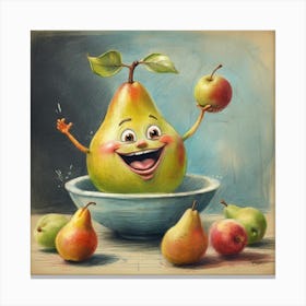 Pear In A Bowl 3 Canvas Print