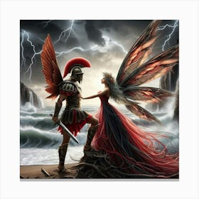 Spartacus Warriors And The Fairy 1 Canvas Print