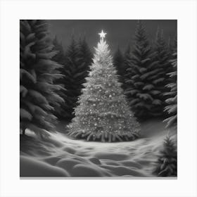 Christmas Tree In The Snow 3 Canvas Print