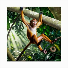 Monkey In The Jungle Canvas Print