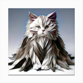 Majestic Origami Cat Canvas Print