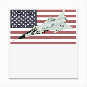 F 102 Delta Dagger Usaf Us Airforce American Flag Canvas Print