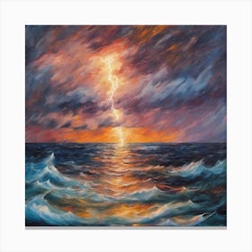 North Atlantic storm at Midnight Canvas Print