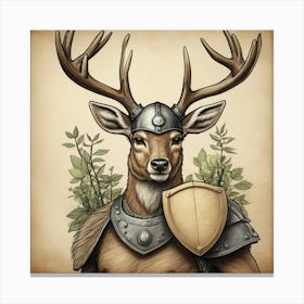 Deer In Armor Canvas Print