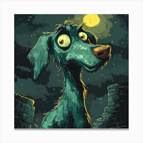 Vintage 80s Nightmarish Dog 14 Canvas Print