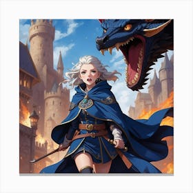 Girl With A Sword Canvas Print