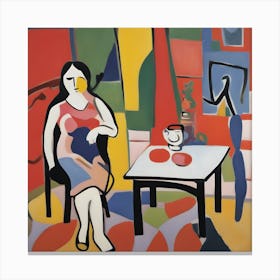 Matisse Style Woman At A Table Canvas Print