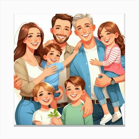 Happy Family Canvas Print