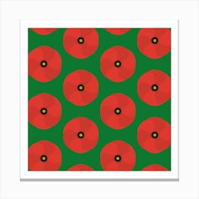 Poppies On Green Canvas Canvas Print